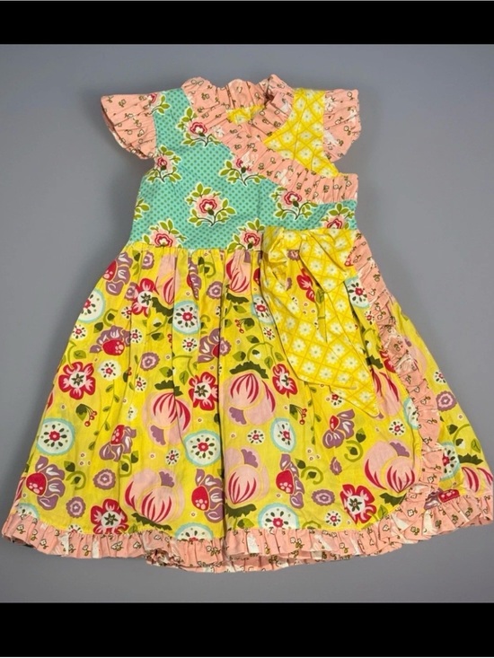 Jelly The Pug Other - Jelly the Pug Girls Size 4 Mixed Floral Print Twirl Dress Ruffle Boho